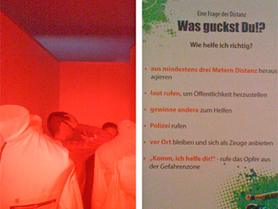 Wie verhalte ich mich, wenn jemand rot sieht? Distanz halten, laut rufen, Helfer gewinnen, Polizei rufen. (Foto: Pawellek)