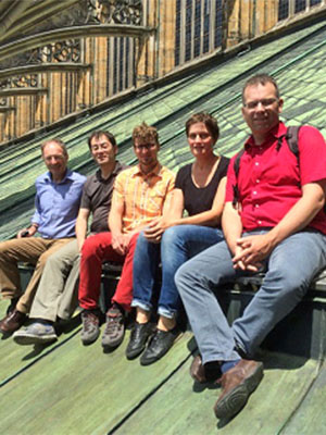 Kollegen auf dem Dach des Ulmer Münsters